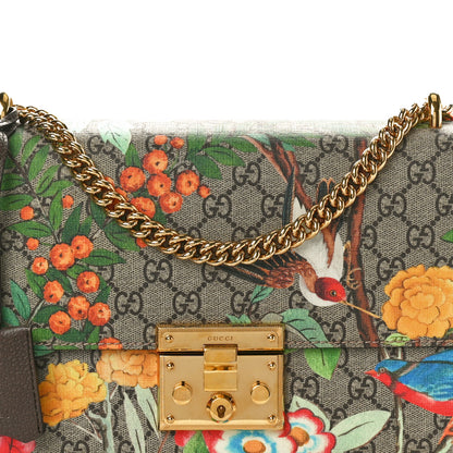 Gucci GG Supreme Monogram Tian Medium Padlock Shoulder Bag Beige Multicolor New Acero 8 of 10