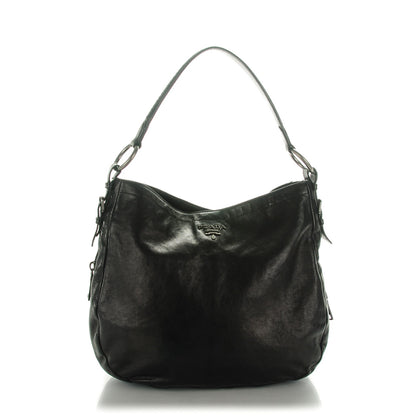 Prada Glace Calf Zip Around Hobo Nero Black 1 of 8