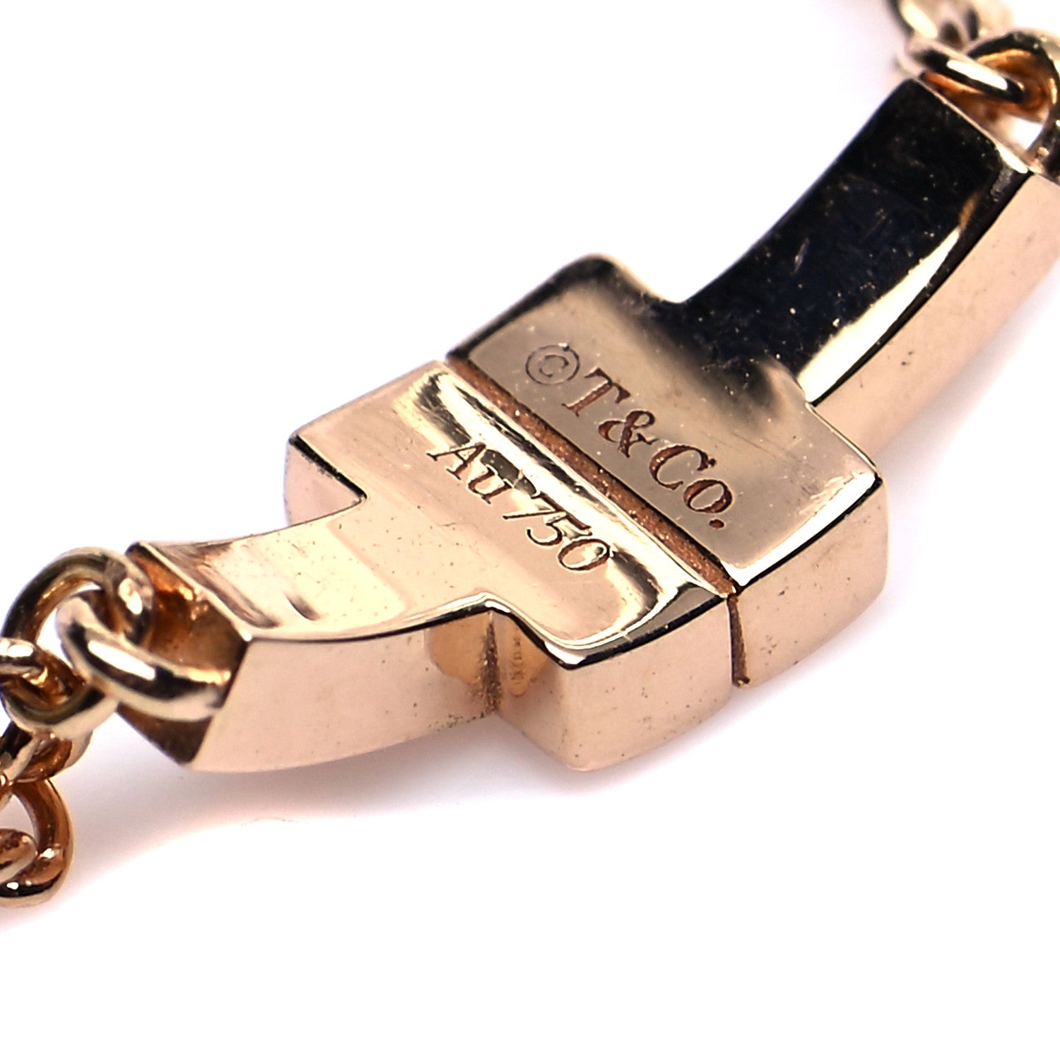 Tiffany 18K Rose Gold T Chain Ring 52 6 4 of 4