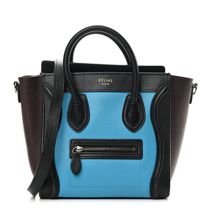 Celine Smooth Calfskin Nano Tri-Color Luggage Turquoise 1 of 17