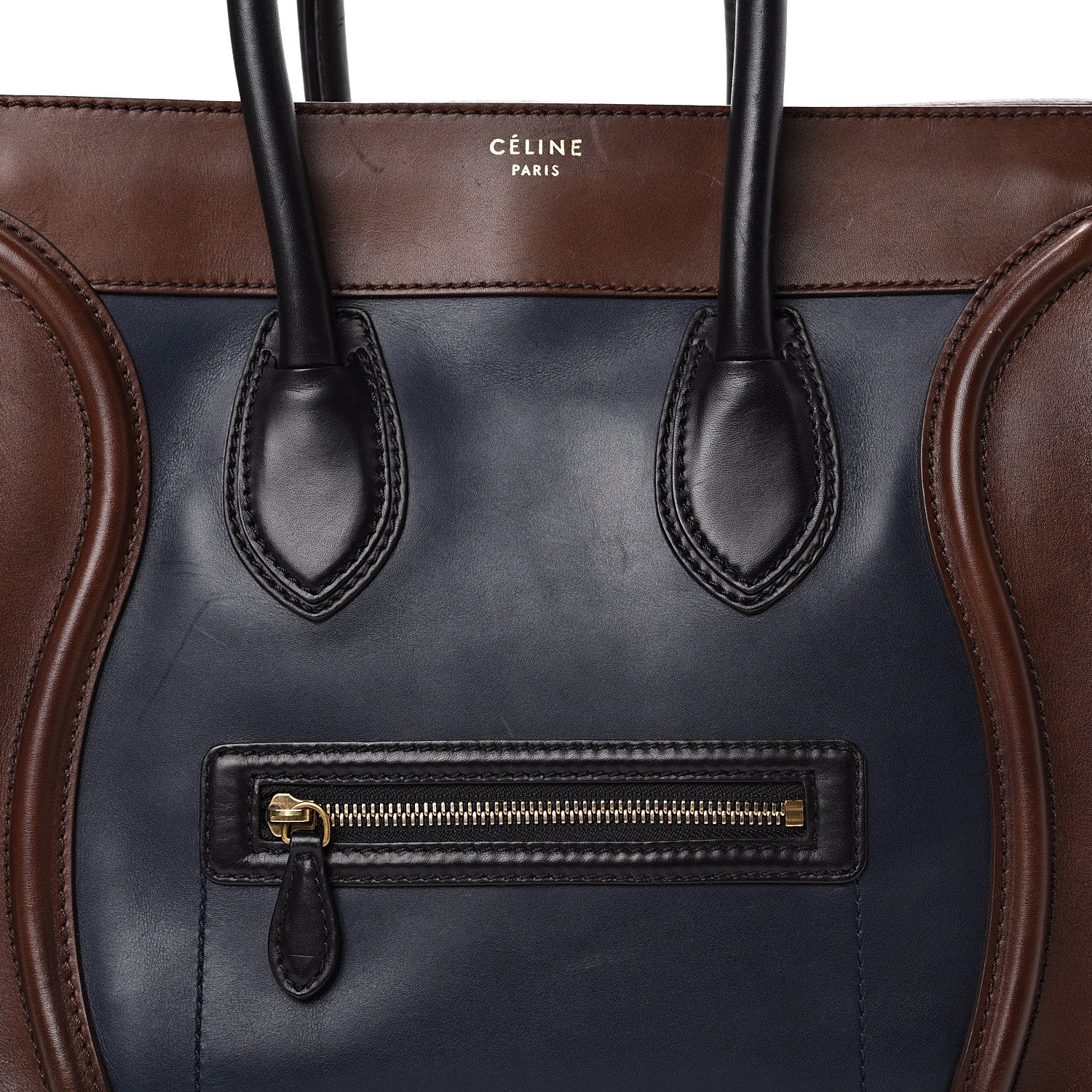 Celine Smooth Calfskin Mini Tri-Color Luggage Navy 7 of 16
