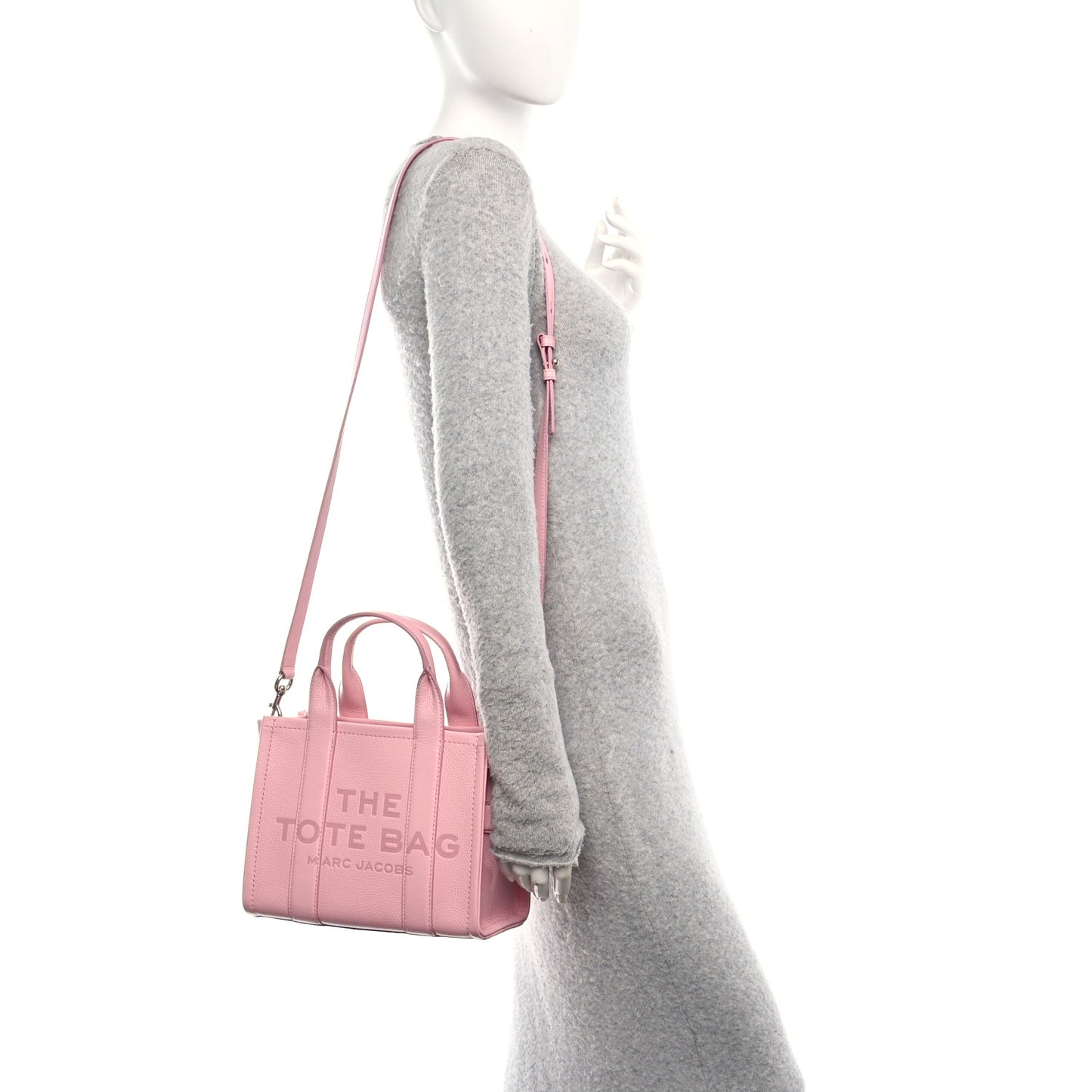 Grained Calfskin Small The Tote Bag Ribbon Pink