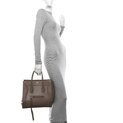 Celine Grained Calfskin Medium Phantom Luggage Taupe 2 of 22