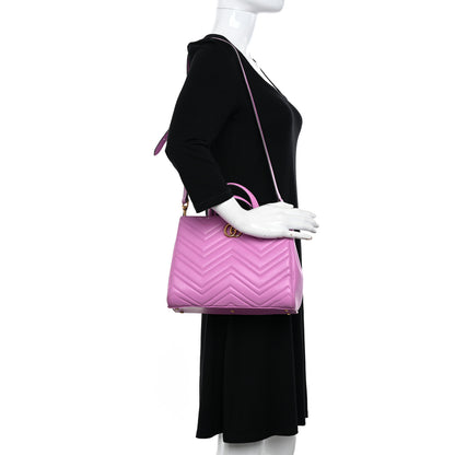 Gucci Calfskin Matelasse Small GG Marmont Tote Candy Mousse 2 of 14