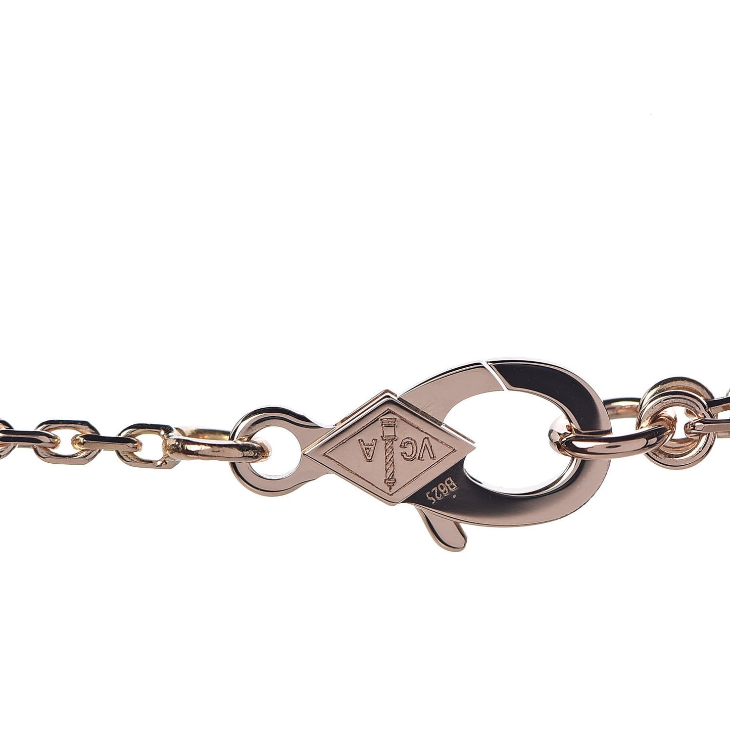 18K Rose Gold Diamond Black Onyx Vintage Alhambra Pendant Necklace