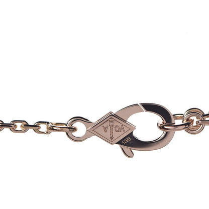 Van Cleef & Arpels 18K Rose Gold Diamond Black Onyx Vintage Alhambra Pendant Necklace 5 of 8