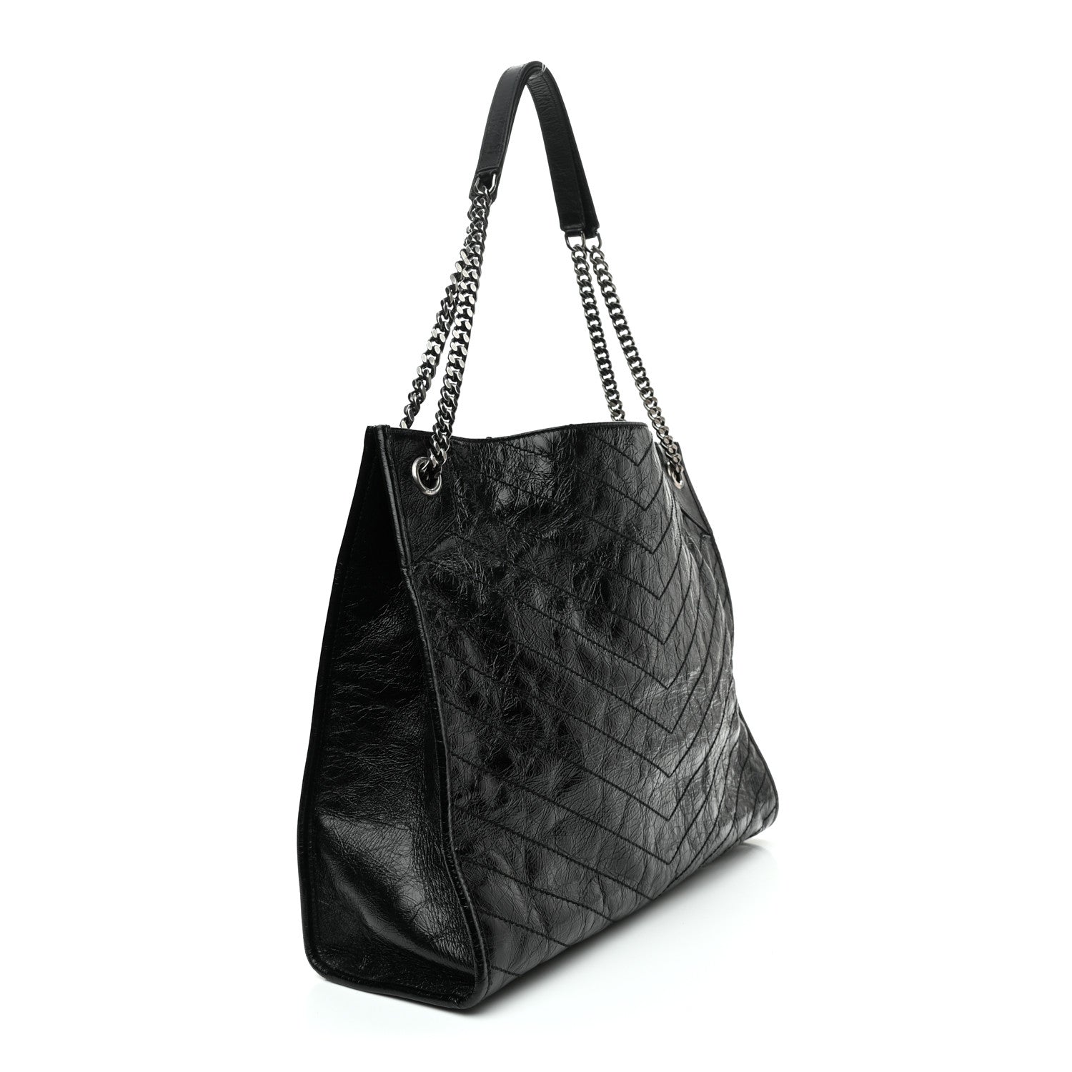 Saint Laurent Crinkled Calfskin Matelasse Monogram Niki Shoulder Bag Black 3 of 10