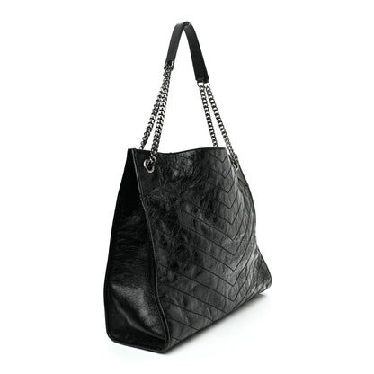 Saint Laurent Crinkled Calfskin Matelasse Monogram Niki Shoulder Bag Black 3 of 10