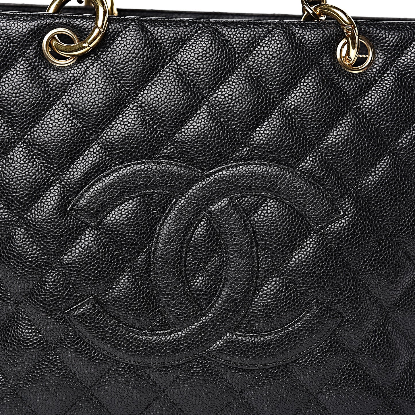 Caviar Quilted Grand Shopping Tote GST Black