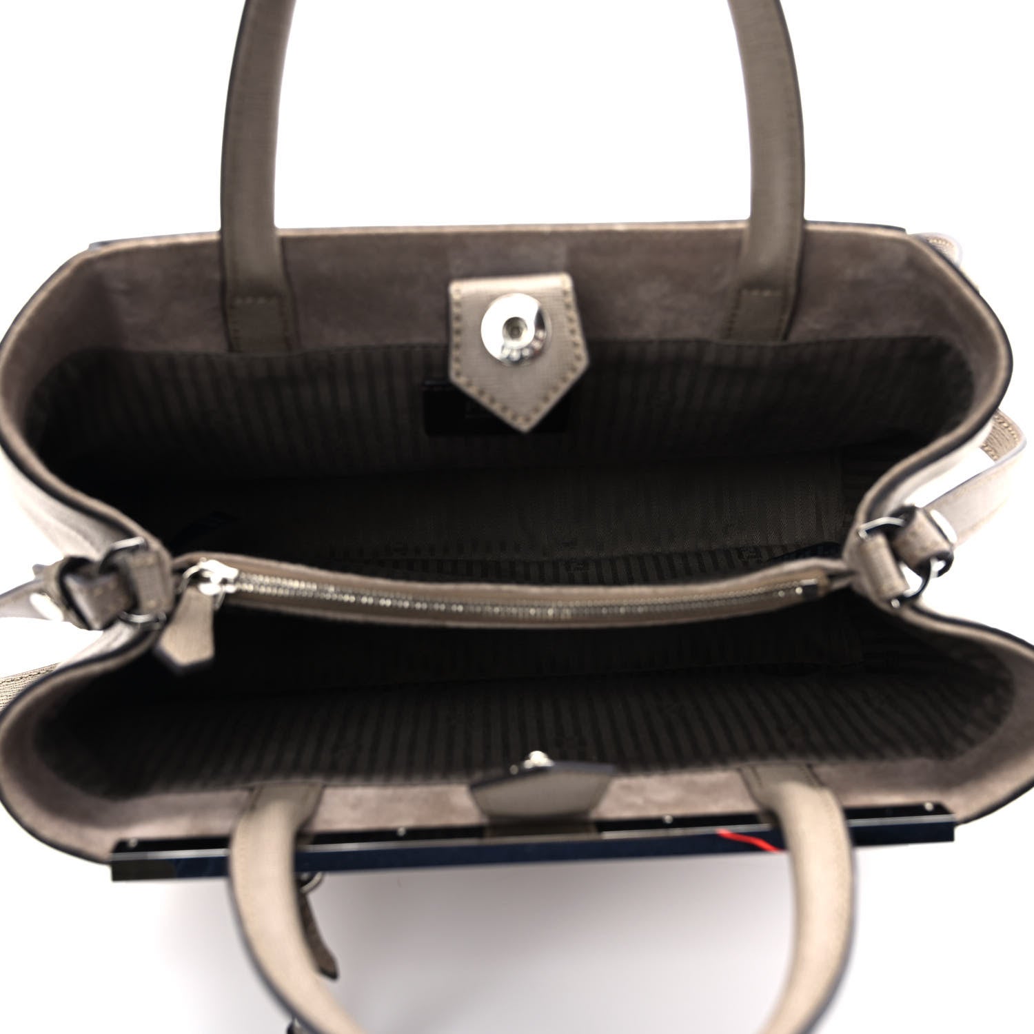 Fendi Vitello Elite Flamingo Petite 2Jours Tote Seppia 5 of 11