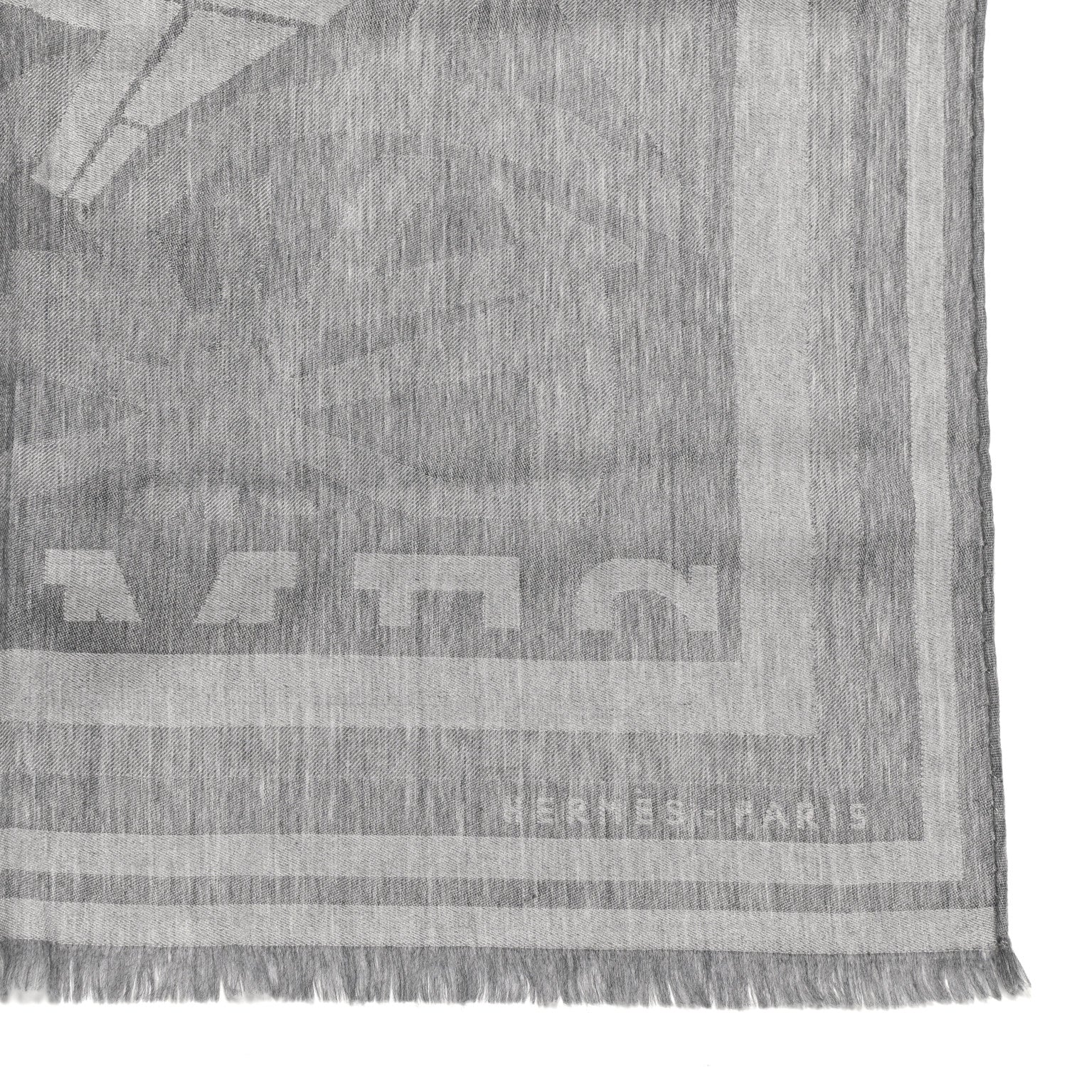 Hermes Wool Jacquard Puzzle II Muffler Gris Chine 3 of 5