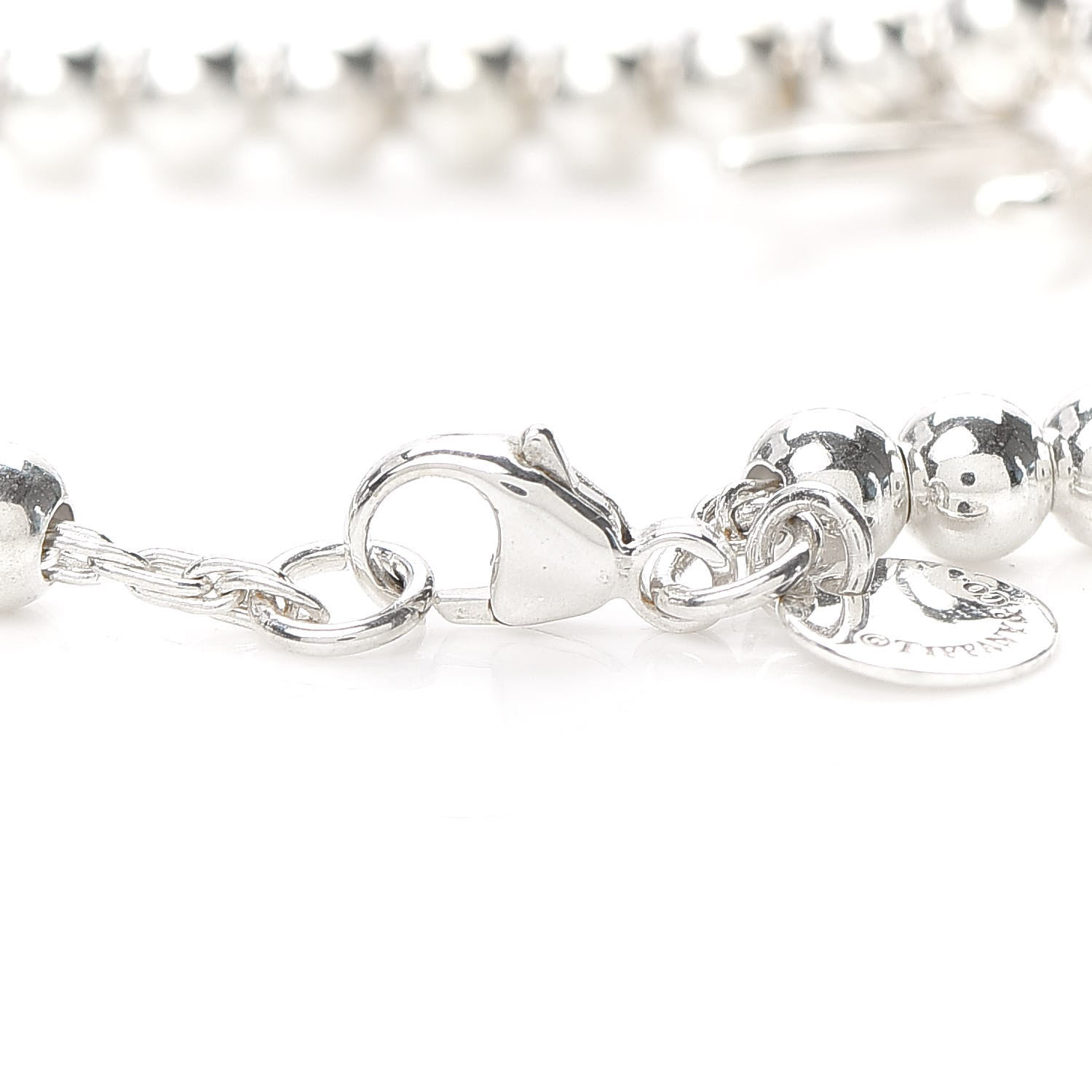 Tiffany Sterling Silver 4mm Bow Bead Bracelet 4 of 7