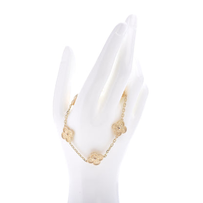 Van Cleef & Arpels 18K Yellow Gold 5 Motifs Vintage Alhambra Bracelet 2 of 5