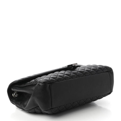 Saint Laurent Calfskin Mixed Matelasse Triquilt Large Monogram Satchel Black 4 of 10