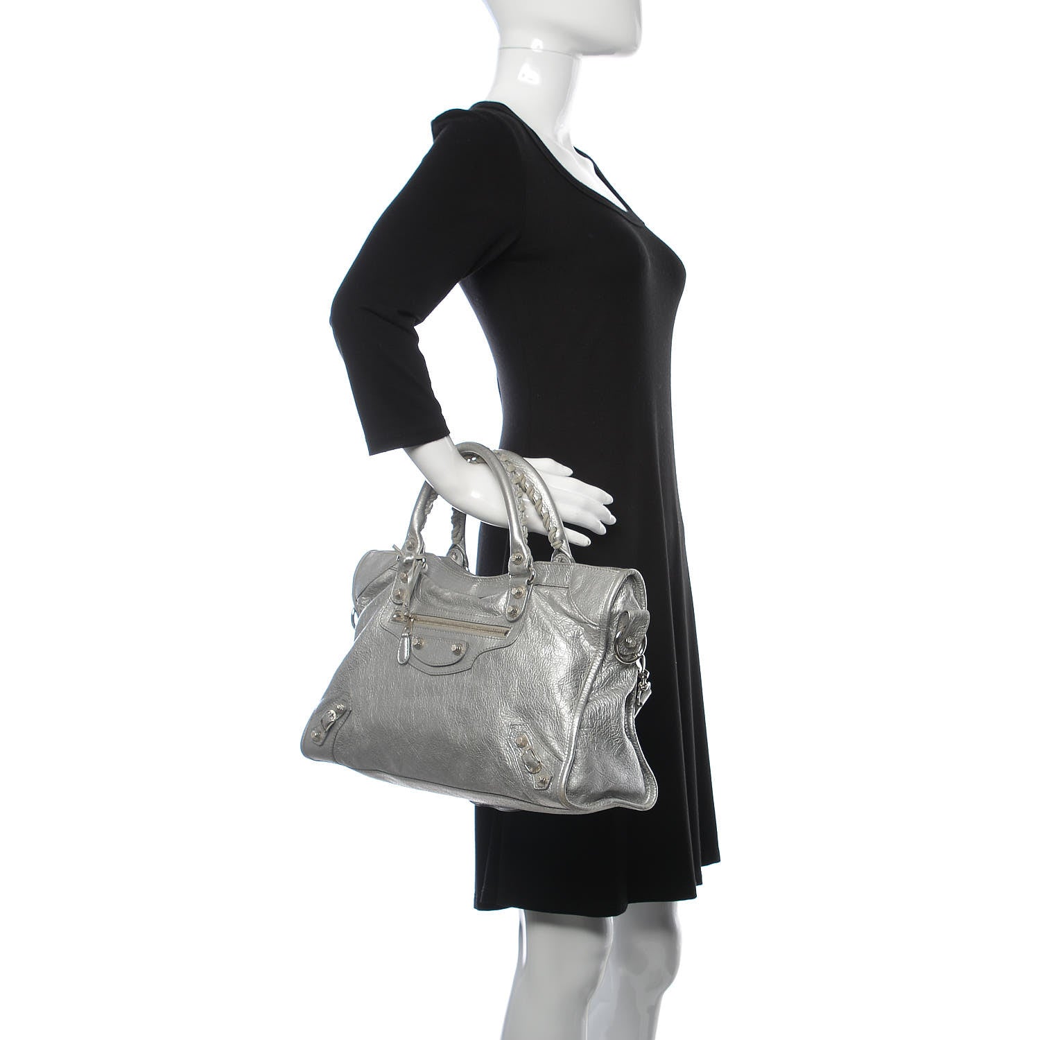 Balenciaga Metallic Agneau Giant 12 Silver Hardware City Gris Aluminum 3 of 14