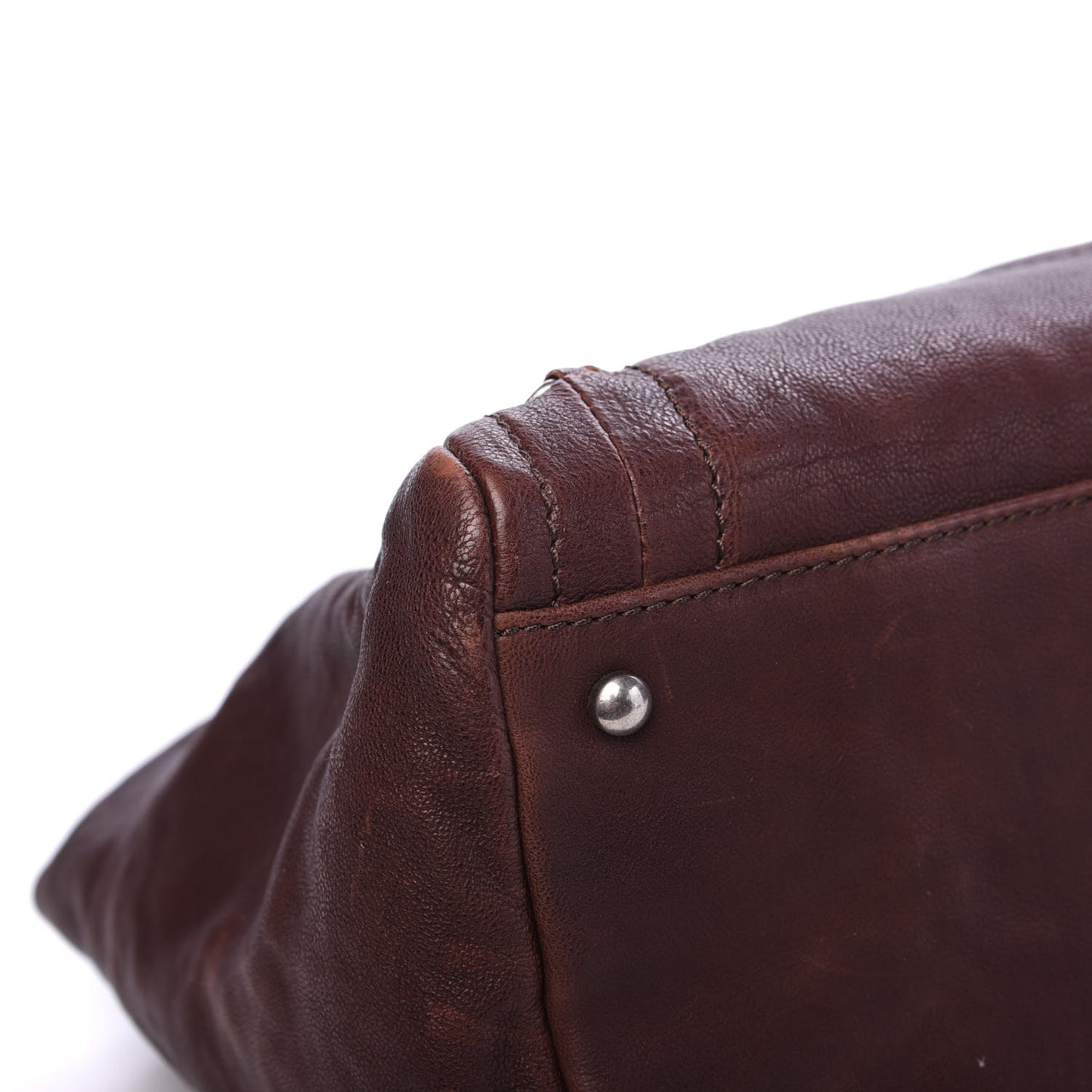Calfskin East West Modern Chain Tote Brown