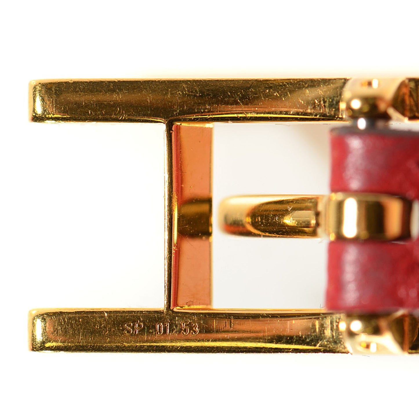 Epsom Reversible Behapi Double Tour Bracelet XS Rouge Garance White