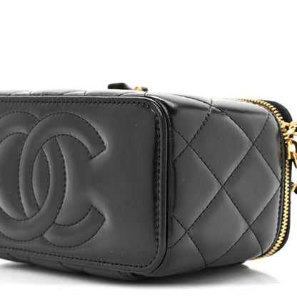 Chanel Shiny Calfskin Quilted Pick Me Up Vanity Case Black 9 of 13