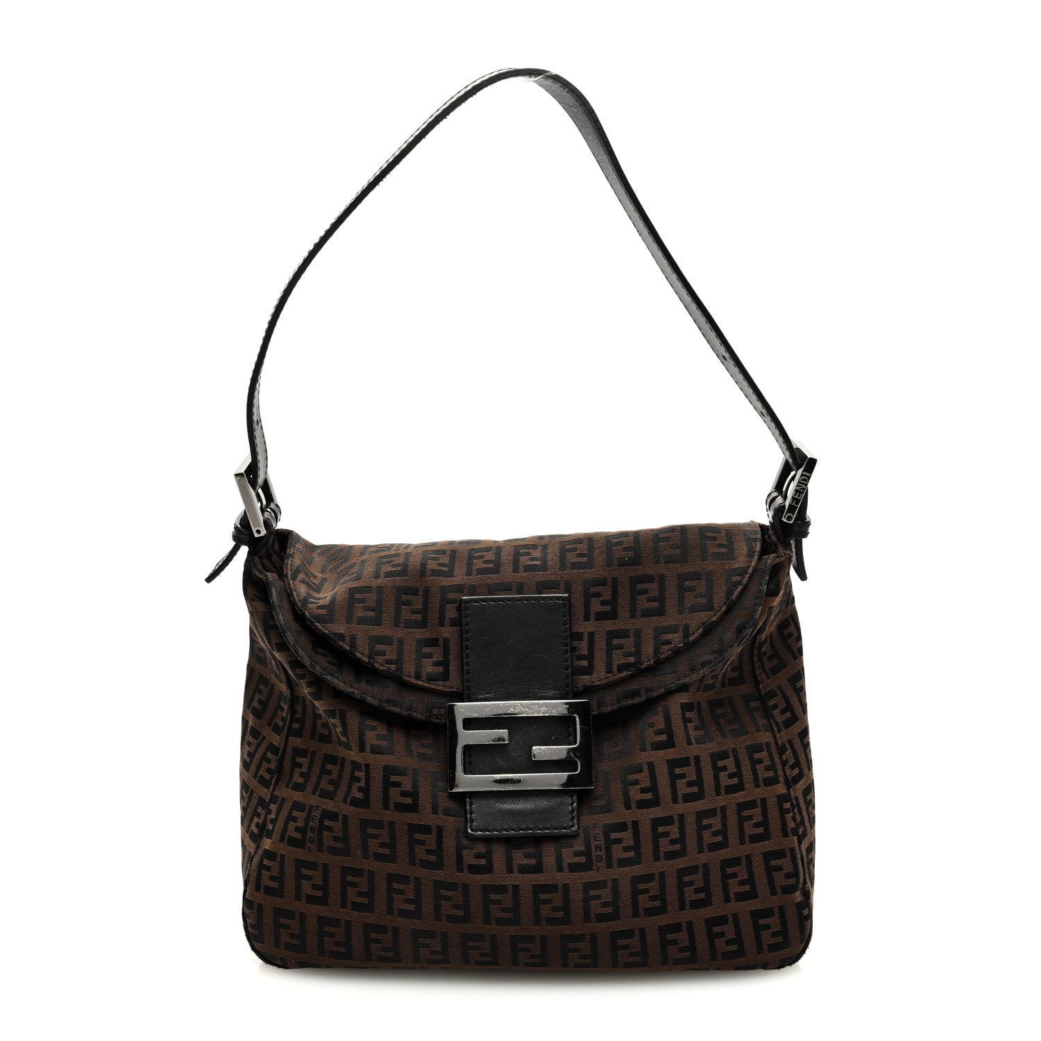 Fendi Zucchino Vitello Mama Baguette Black Moro 1 of 9