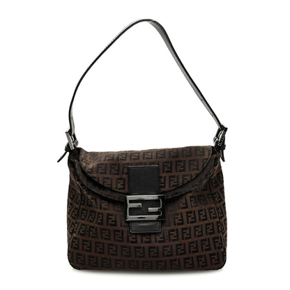 Fendi Zucchino Vitello Mama Baguette Black Moro 1 of 9