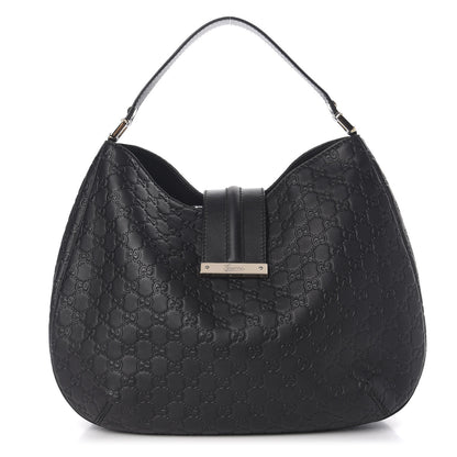 Gucci Guccissima Large New Ladies Web Hobo Black 1 of 9