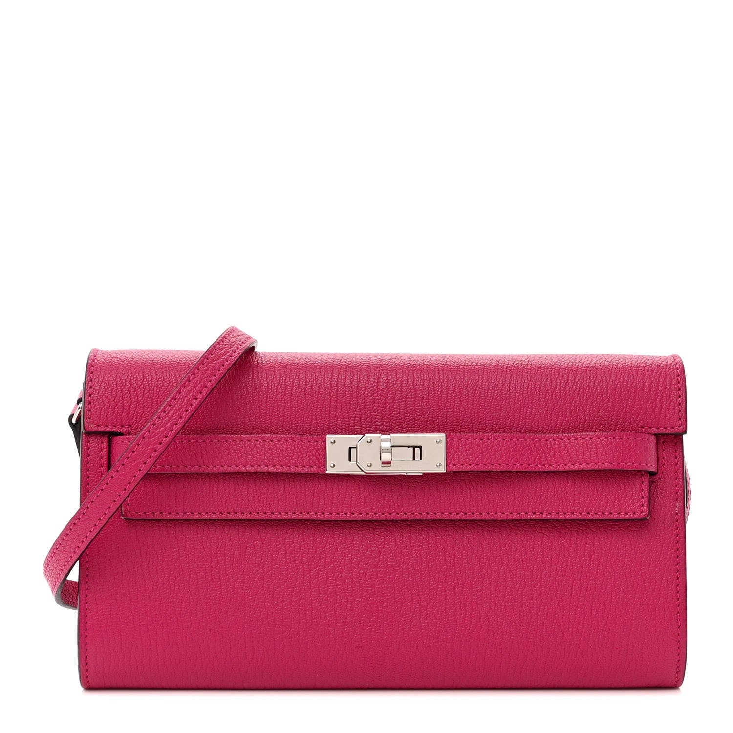 Hermes Chevre Mysore Kelly Wallet To Go Rose Mexico 1 of 12
