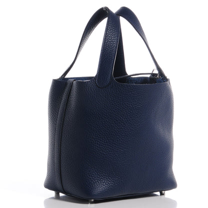 Hermes Taurillon Clemence Picotin Lock 18 PM Bleu Saphir 5 of 12