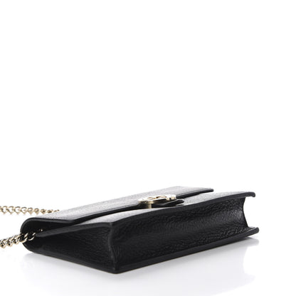 Gucci Dollar Calfskin Interlocking G Chain Wallet Black 4 of 12