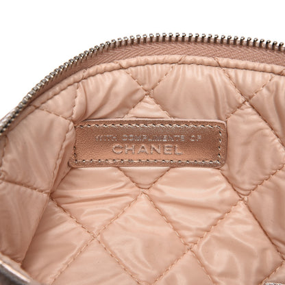 Chanel Iridescent Lambskin Quilted Cosmetic Pouch Light Gold 6 of 8