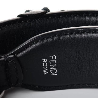 Fendi Vitello Dolce Nappa Patent Flowerland Studded Strap You Black 3 of 3