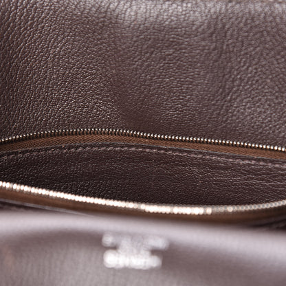 Hermes Taurillon Clemence Jypsiere 34 Chocolate 11 of 29