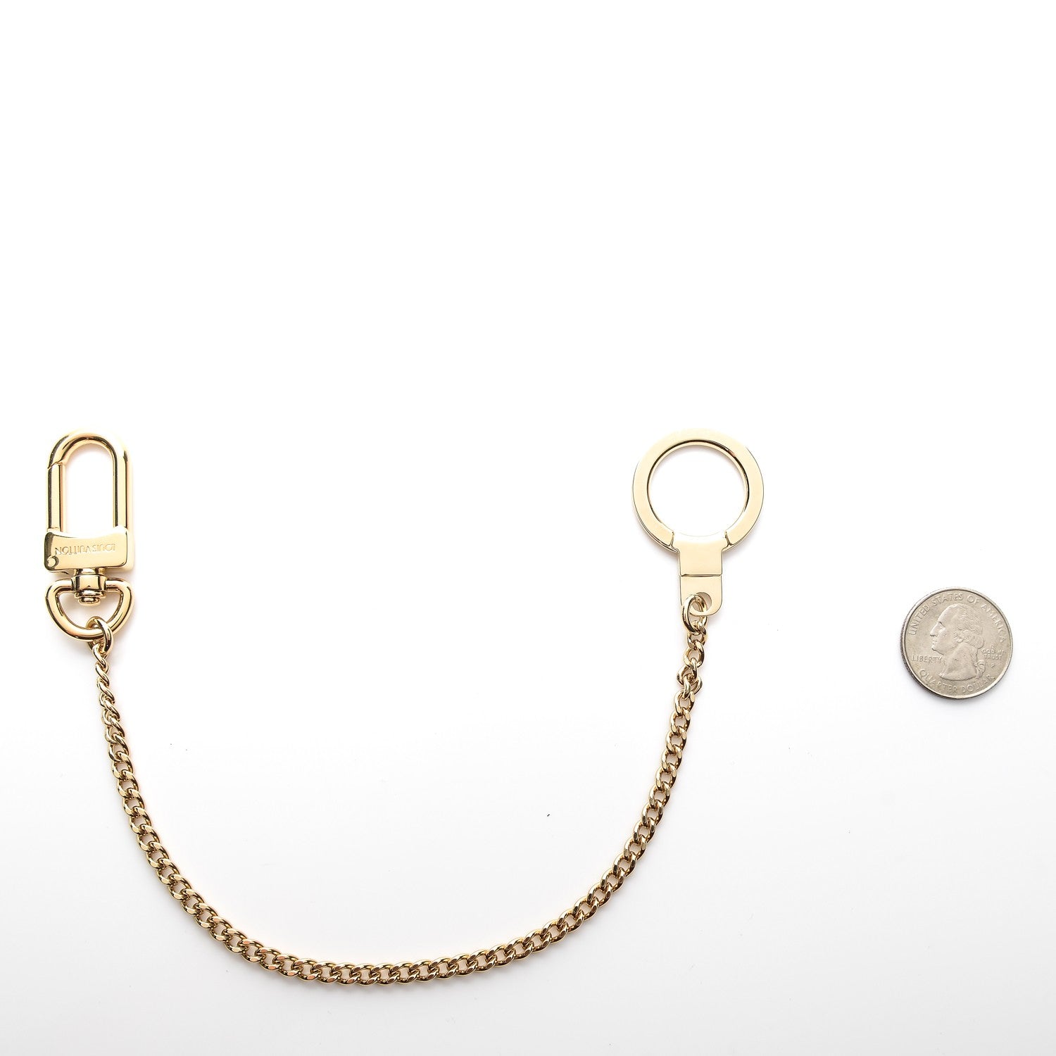 Louis Vuitton Metal Pochette Extender Key Ring Chain Gold 2 of 4