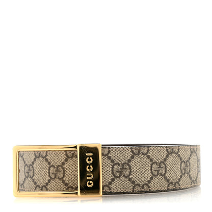Gucci Supreme Monogram Calfskin Rectangular Belt 75 30 Brown 7 of 7