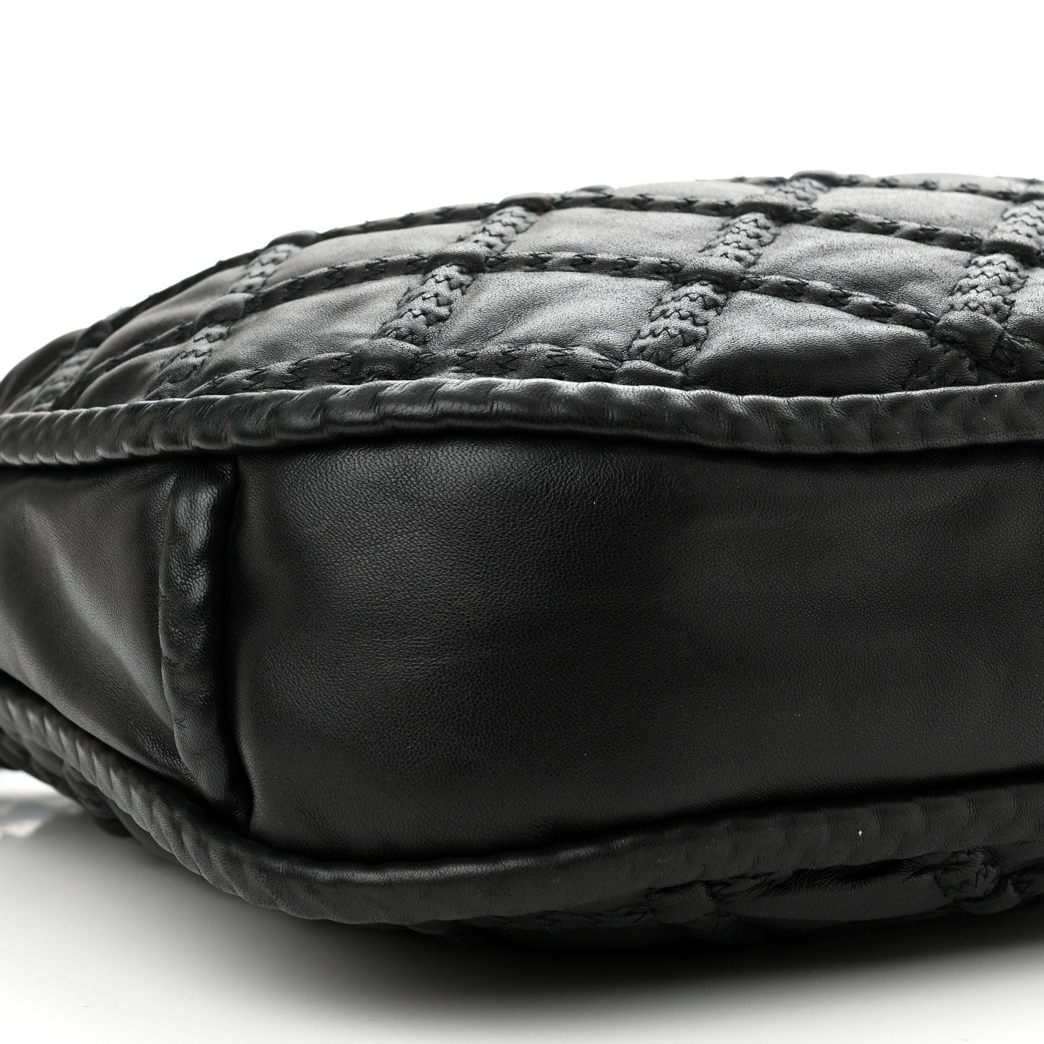 Chanel Quilted Lambskin Hidden Chain Hobo Black 9 of 10