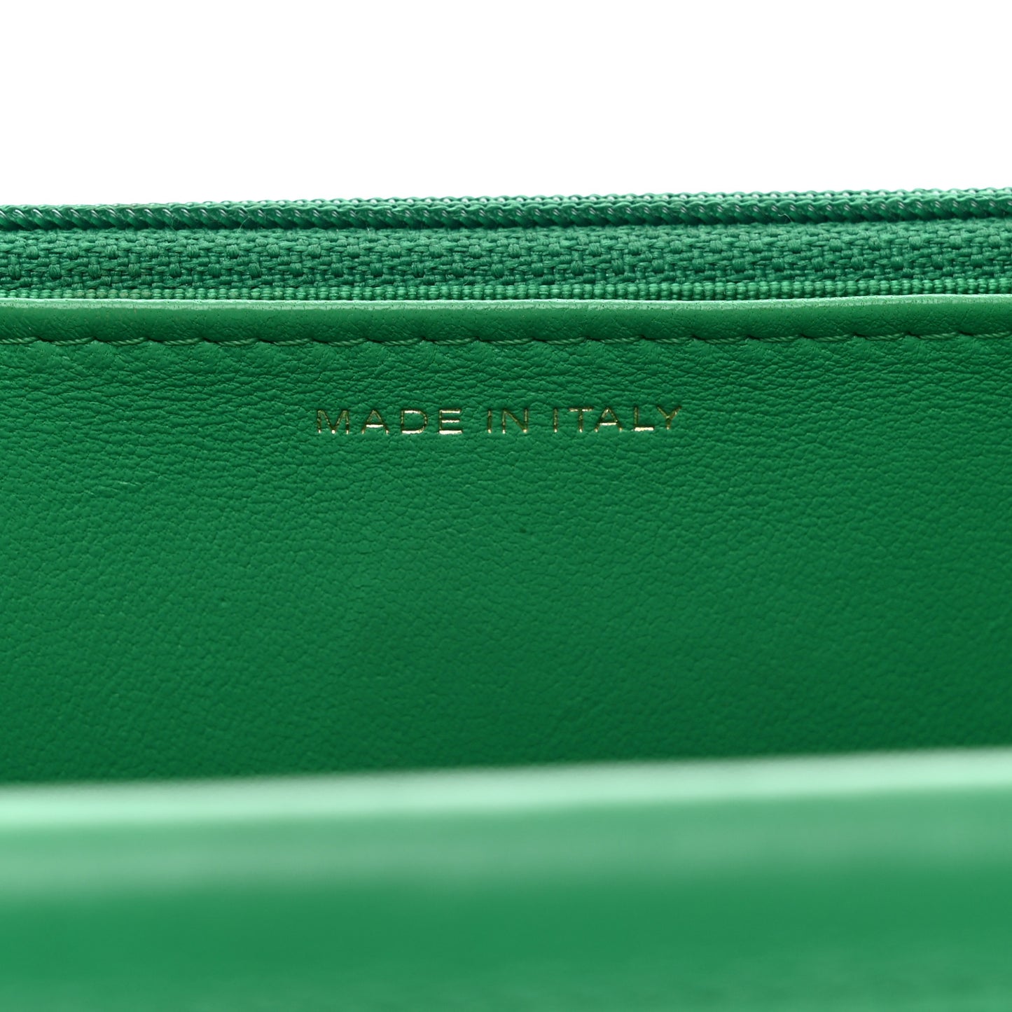 Lambskin Quilted Wallet On Chain WOC Green