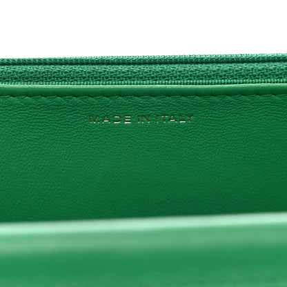 Chanel Lambskin Quilted Wallet On Chain WOC Green 8 of 12