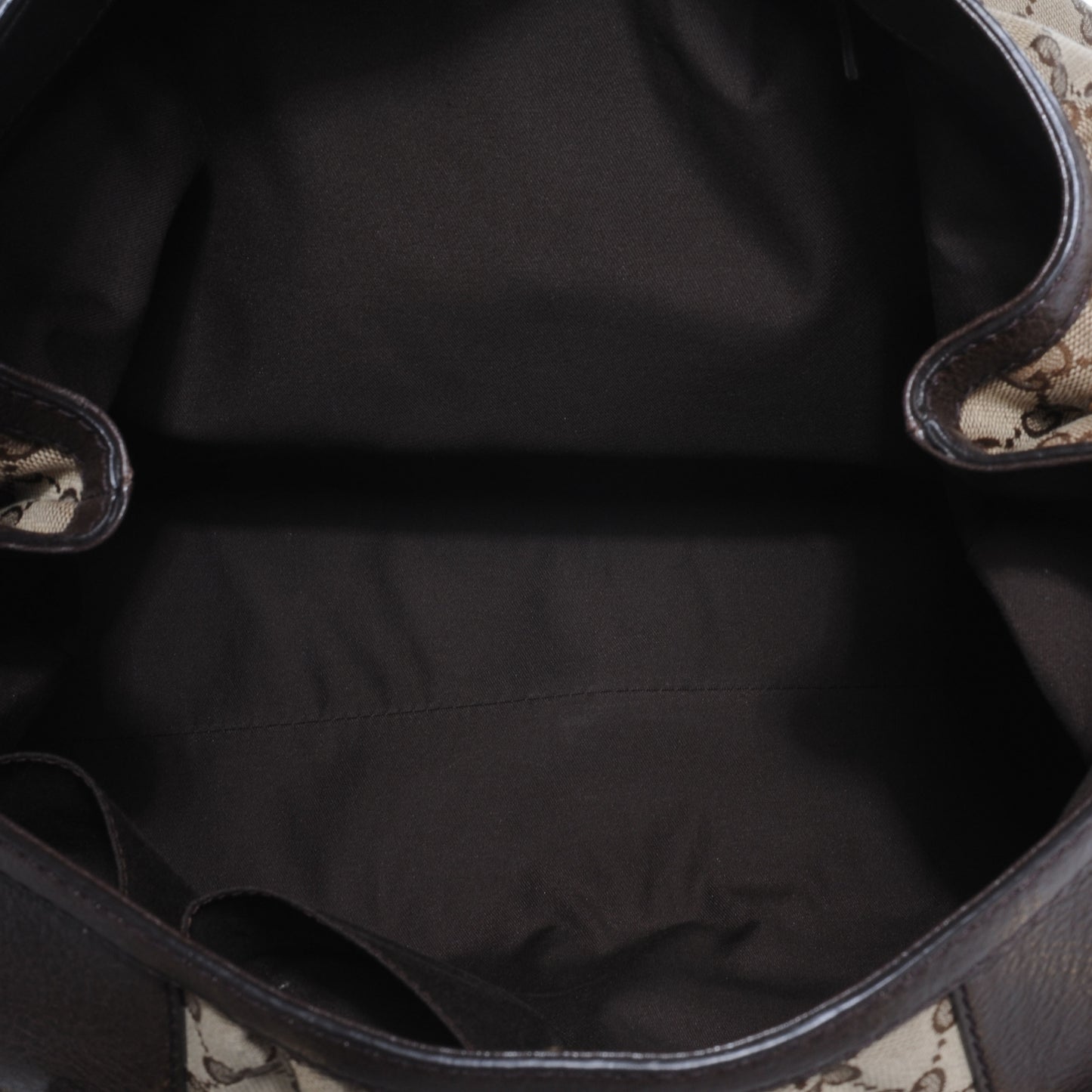Monogram Medium Interlocking Icon Tote Dark Brown