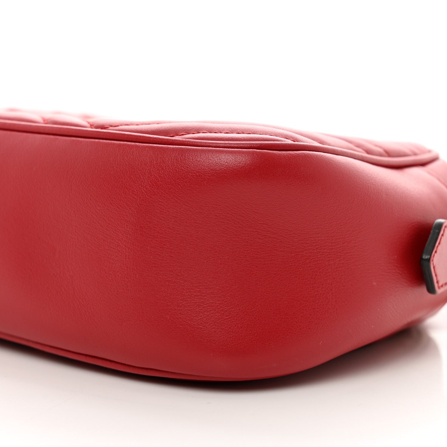 Gucci Calfskin Matelasse Small GG Marmont Chain Shoulder Bag Hibiscus Red 10 of 13