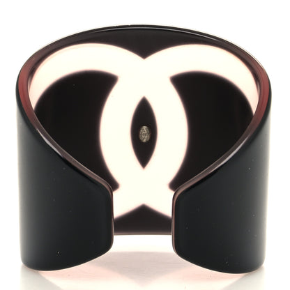 Chanel Resin CC Wide Cuff Black Pink 3 of 4
