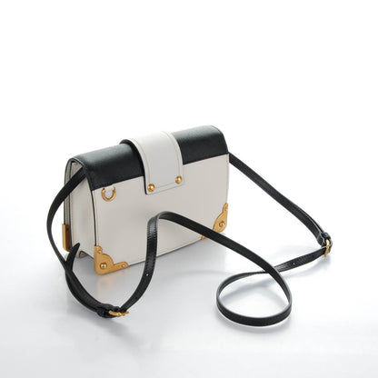 Prada City Calf Saffiano Cahier Bag Talco Black 3 of 6