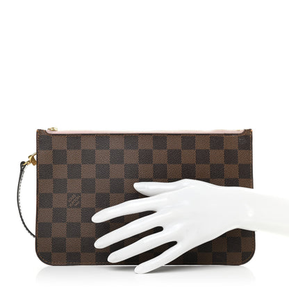 Louis Vuitton Damier Ebene Neverfull MM GM Pochette Rose Ballerine 2 of 9