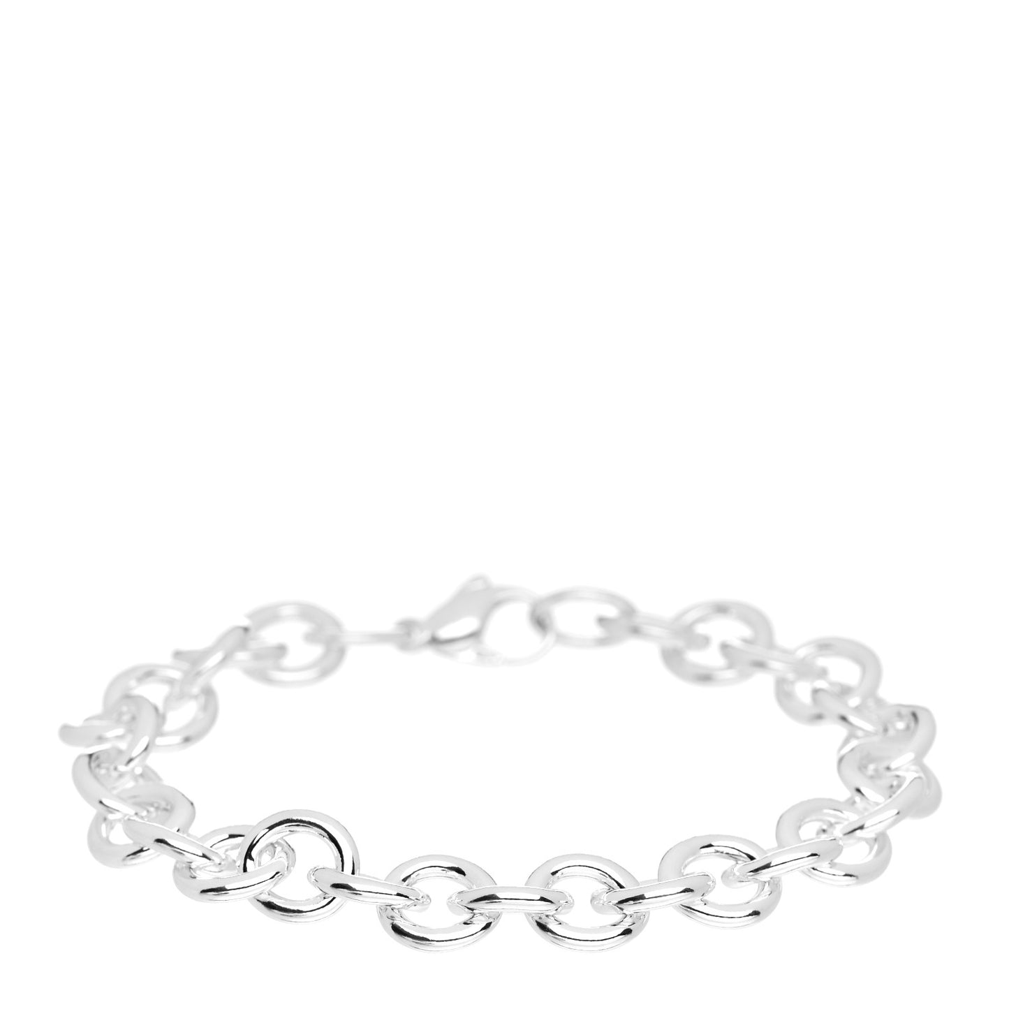 Sterling Silver Round Chain Link Bracelet