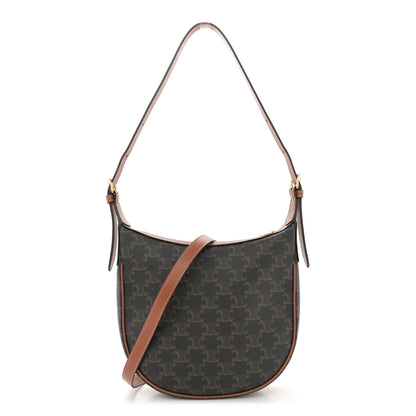 Celine Calfskin Triomphe Canvas Small Heloise Shoulder Bag Tan 1 of 11