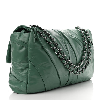 Chanel Glazed Calfskin Twisted Maxi Flap Green 2 of 9