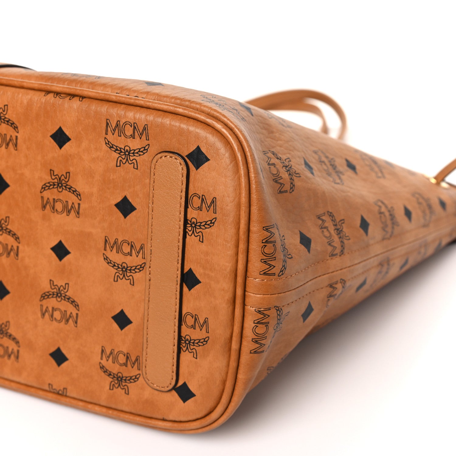 MCM Visetos Medium Liz Reversible Shopper Tote Cognac 8 of 13