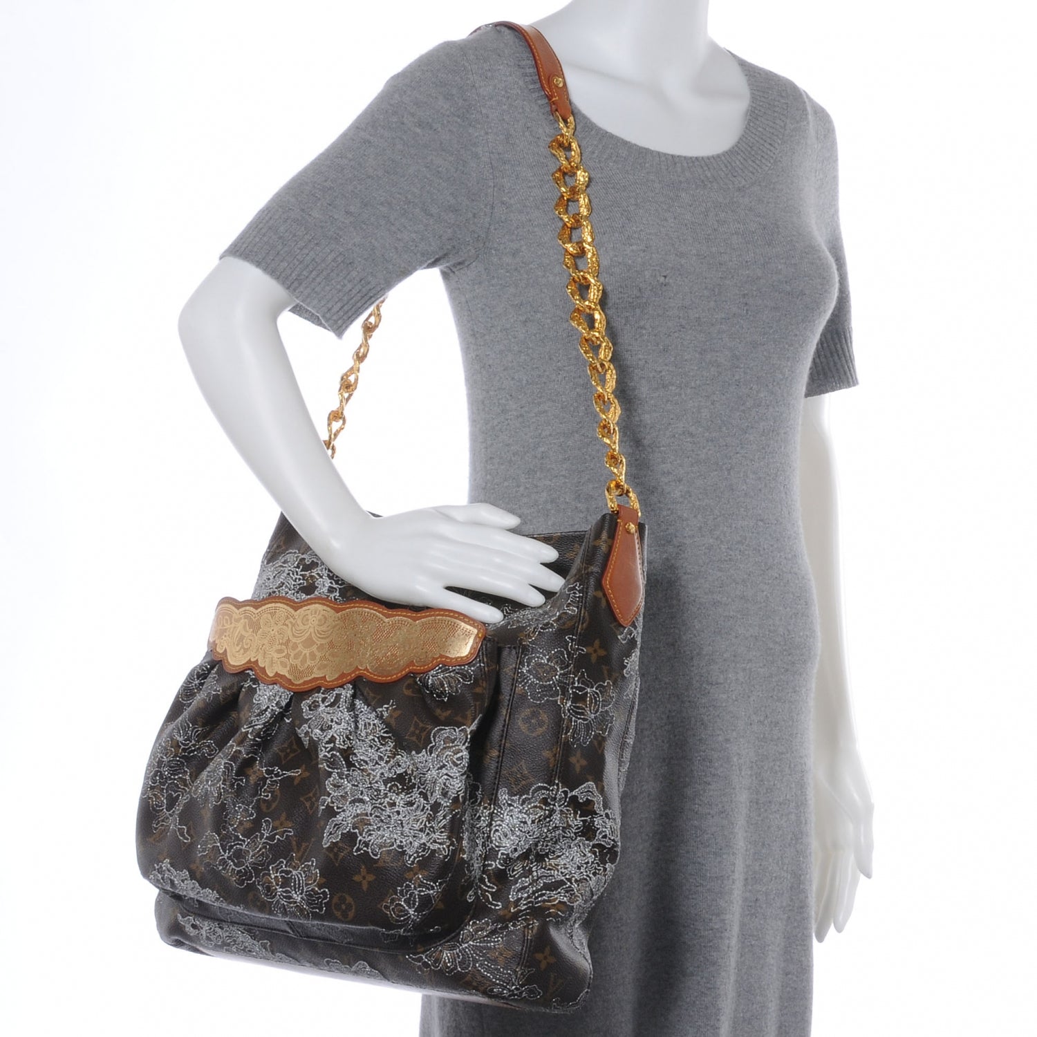 Louis Vuitton Monogram Dentelle Fersen Silver 2 of 8