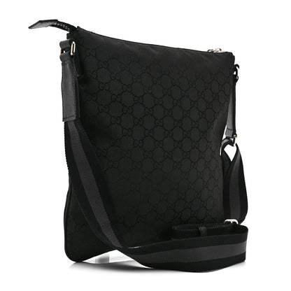 Gucci Nylon Monogram Medium Flat Messenger Bag Black 3 of 11