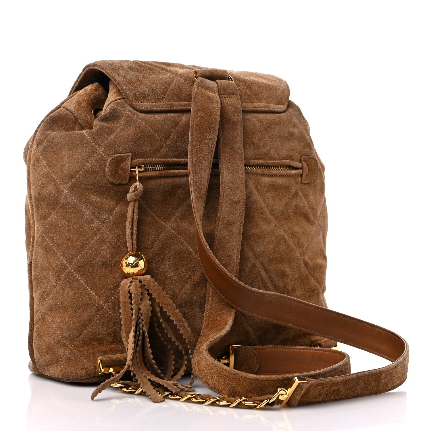 Chanel Suede CC Drawstring Backpack Brown 2 of 20