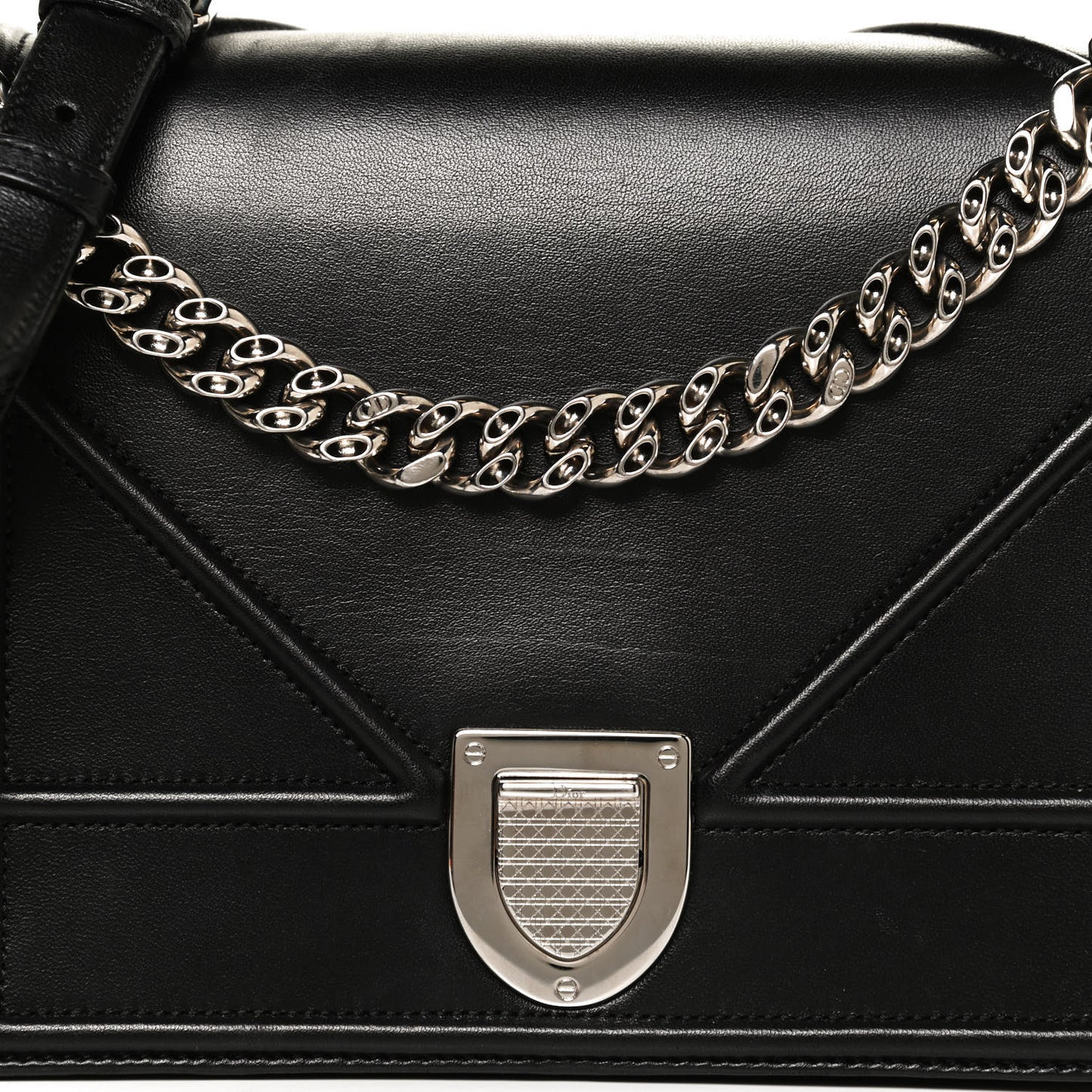 Lambskin Medium Diorama Flap Bag Black