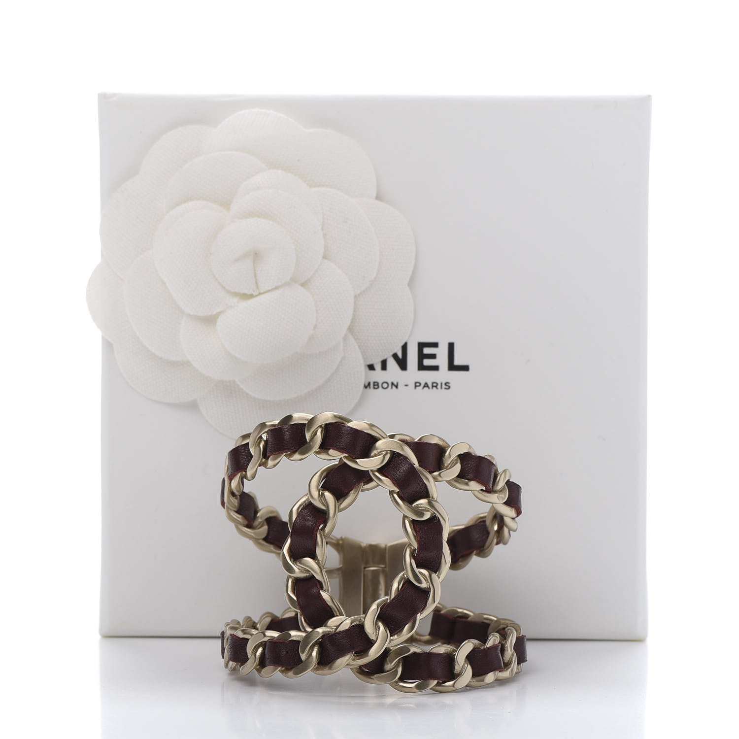 Chanel Lambskin Chain CC Cuff Burgundy 5 of 5